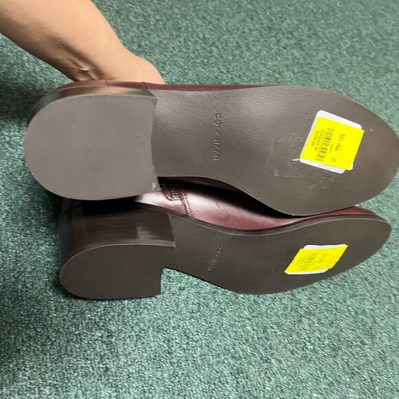 Cole Haan Holis Buckle Bootie Womens Size 11 B Burgundy Leather Ankle Boots NWT - Picture 6 of 8